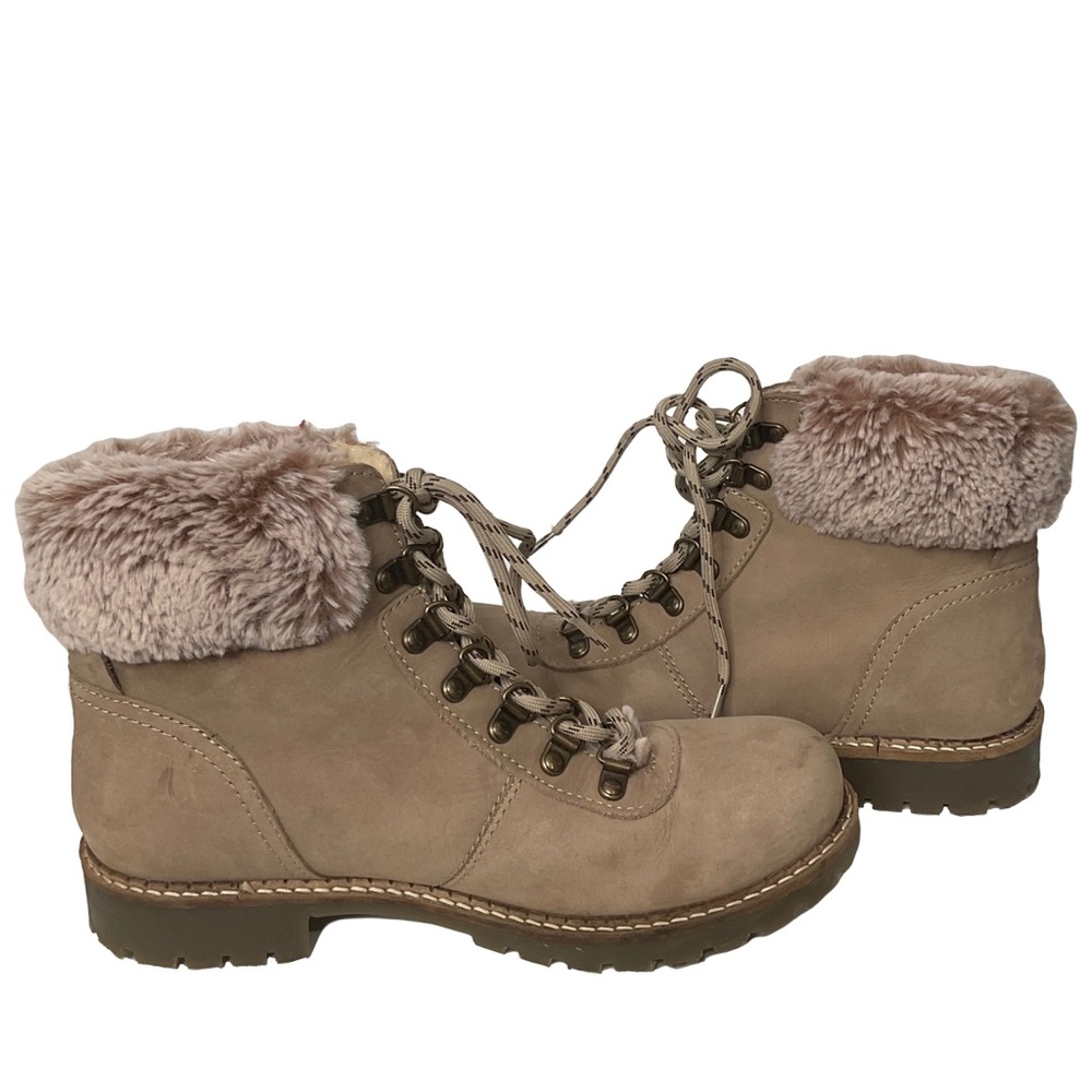 Avellini Women’s Sz 39 Fur Lined Winter Genuine Tan Suede Leather Brown Sole